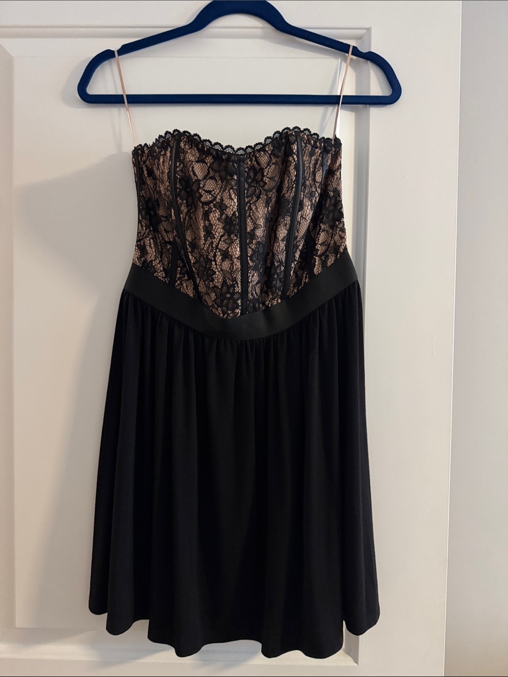 Black Lace-Top Cocktail Dress